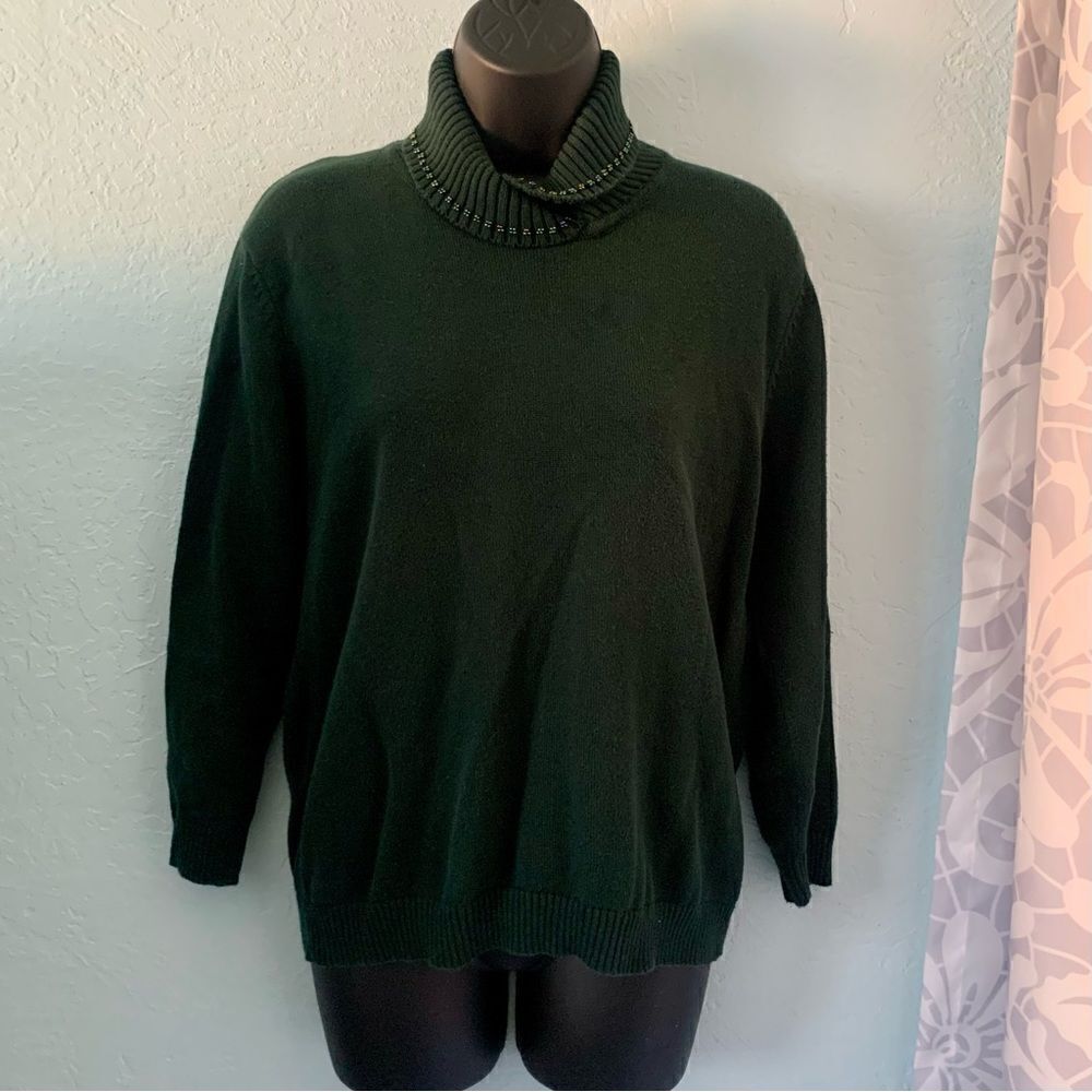 Haggar Forest Green High Neck Sweater Size Small